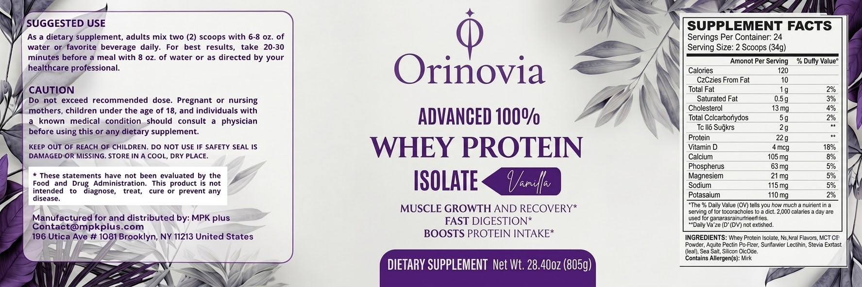 Advanced 100% Whey Protein Isolate (Vanilla)